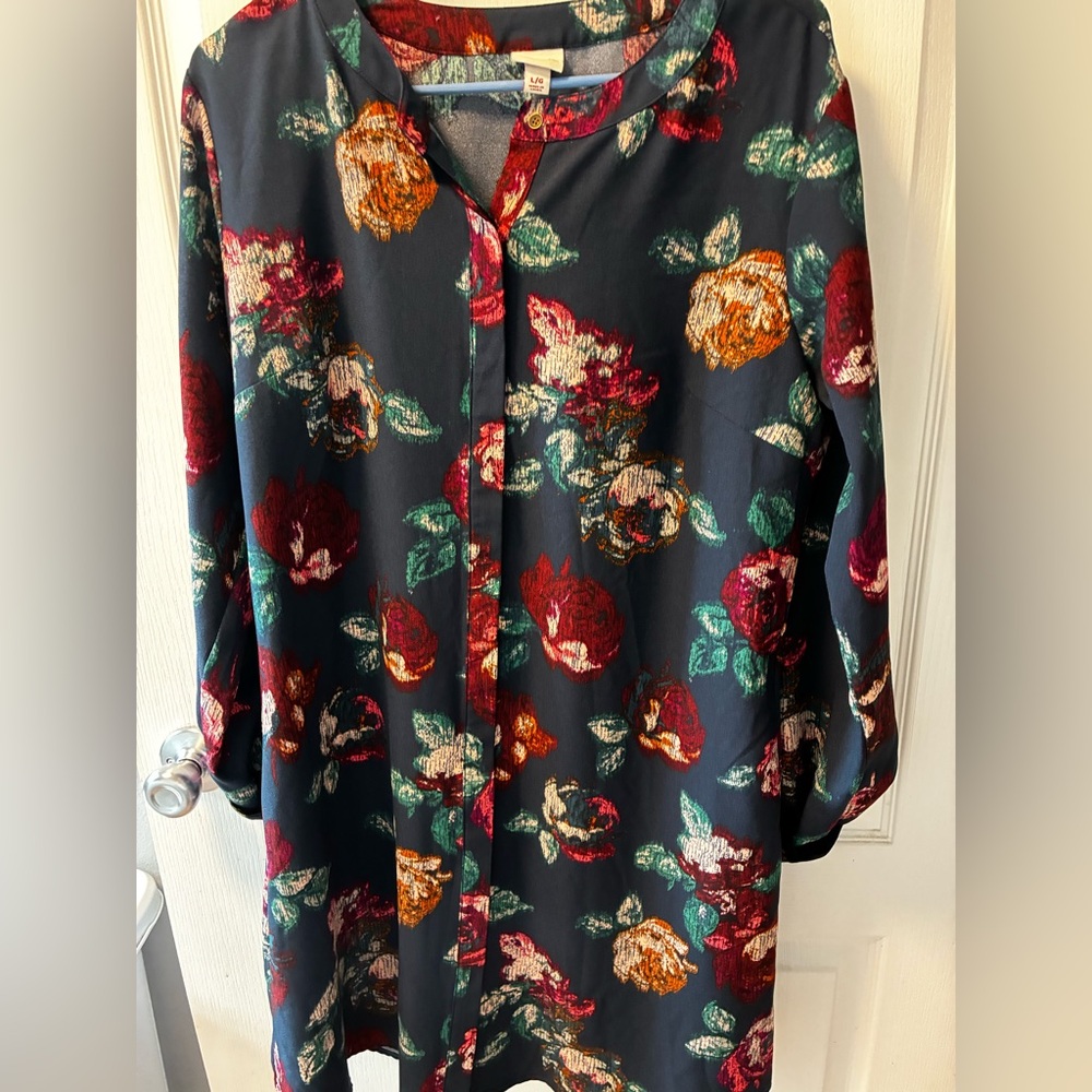 Button down Long sleeved Midi dress